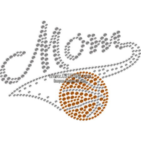 Mom & Basketball Rhinestone Hotfix Design for Mask